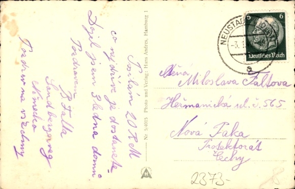 Postcard Neustadt in Holstein, view of the harbor bridge, keel of a ship