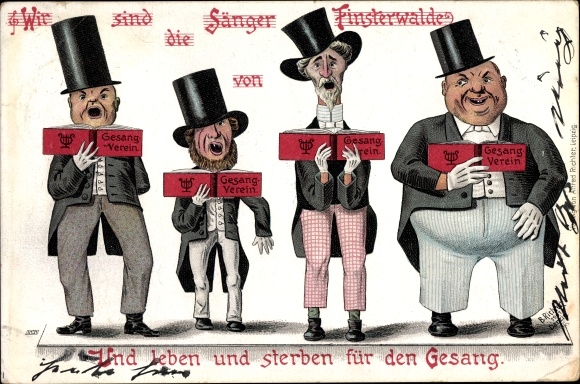Chromo-Litho Finsterwalde in Niederlausitz, We are the singers of Finsterwalde, And live and...