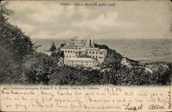 KP Sintra Cintra Portugalia, Palacio Real, śródziemnomorski krajobraz, architektura, z Portugalii