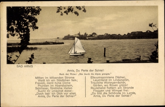 Gedicht Ak Bad Arnis, Ort mit Gedicht, du Perle der Schlei