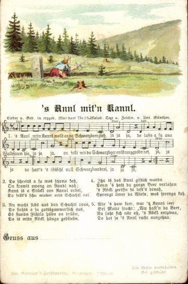 30 song cards, Anton Günther