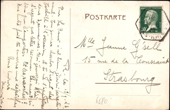 Postcard Idar Oberstein an der Nahe, Allgemeine Alsässische Bankgesellschaft, branch