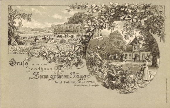 Chromo-Litho Hamburg Nord Fuhlsbüttel, Landhaus Zum grünen Jäger