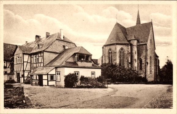 Postcard Solms on the Lahn Hesse, Altenberg Monastery near Wetzlar
