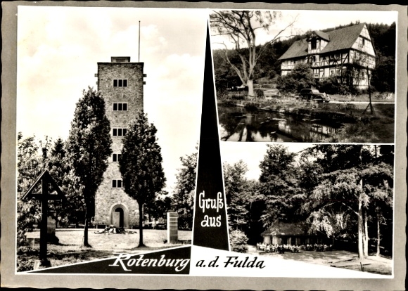 KP Rotenburg an der Fulda, częściowe widoki, wieża, dom z muru pruskiego