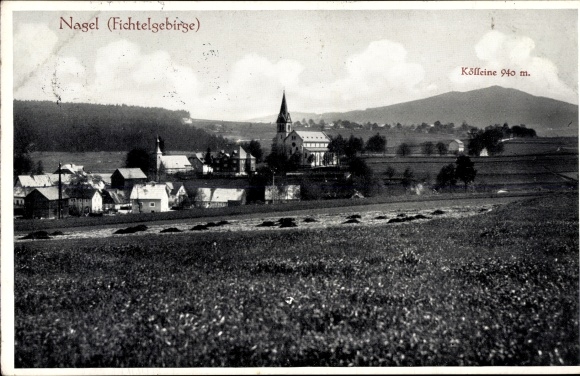 Postcard Nagel in the Fichtelgebirge Upper Franconia, general view, Kösseine