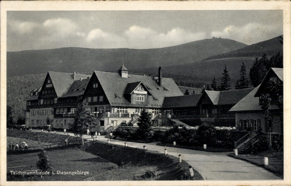 Postcard Karpacz Krummhübel Giant Mountains Silesia, Berghotel Teichmannbaude