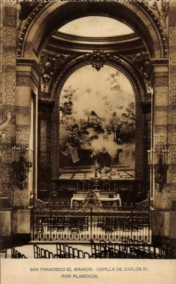 Ak Madrid Spanien, Kapelle von Carlos III, San Francisco el Grande, Gemälde, Innenansicht