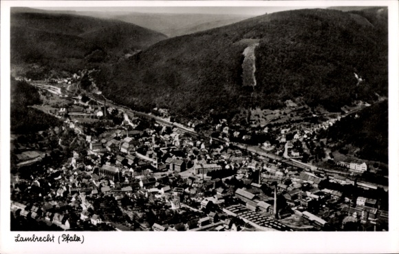 Postcard Lambrecht in der Pfalz, aerial photograph