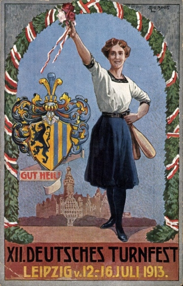 Coat of arms of Leipzig in Saxony, XII. German Gymnastics Festival 1913, Gut Heil