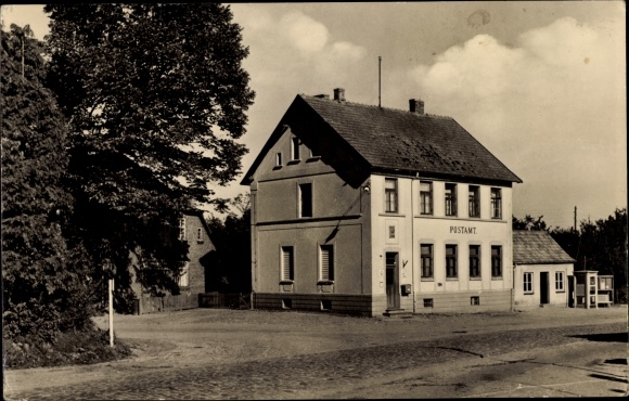 Postcard Satow Kr. Bad Doberan, street section at the post office