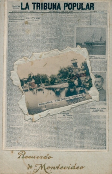 Newspaper Postcard Villa Dolores Montevideo Uruguay, Lago Azul