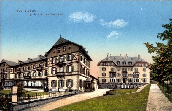 PC Bad Steben in the Franconian Forest Bavaria, Kgl. Spa hotel and park palace