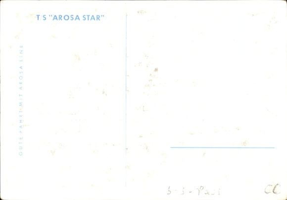 Kunstenaar Ak Dampfer TS Arosa Star, Arosa Line