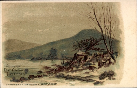 Chromo-Litho Lake George Scotland, Fort George, ruins