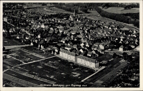 Ak Böckingen Heilbronn am Neckar, Fliegeraufnahme