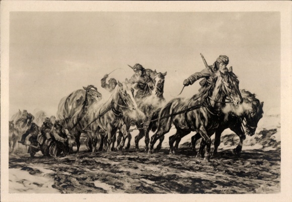 Artist PC Roloff, Alfred, On Russian Streets, HDK 392, WWII