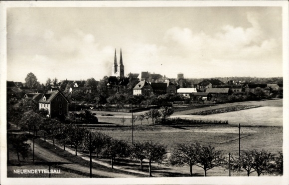 Postcard Neuendettelsau in Middle Franconia, general view