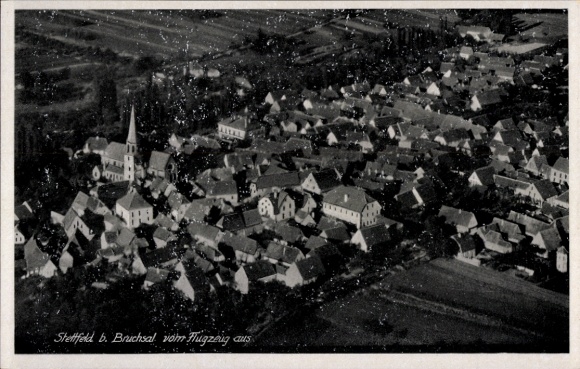 Postcard Stettfeld Ubstadt Weiher Baden Württemberg, aerial photograph