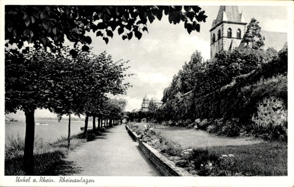 Ak Unkel am Rhein, Rheinanlagen
