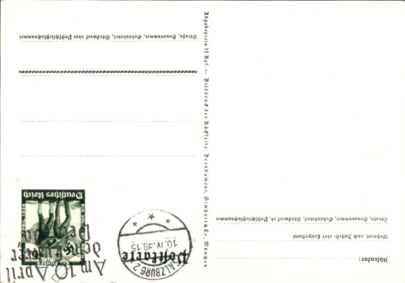 Postal stationery Postcard Klein, One People, One Reich, One Leader, Anschluss of Austria 1938, Greater Germany