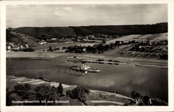Postcard Goltzscha Diesbar Seußlitz Nünchritz in Saxony, Golkwald, Panorama