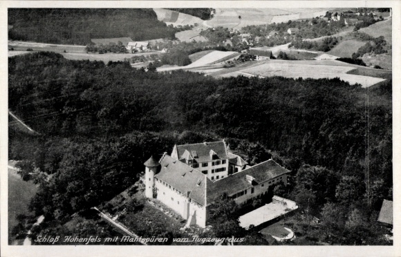 Postcard Hohenfels in the Upper Palatinate Bavaria, castle, aerial photograph