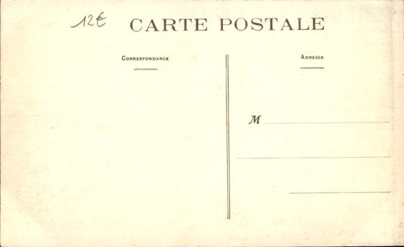 Postcard Brittany, man leading pig on a leash, woman, child