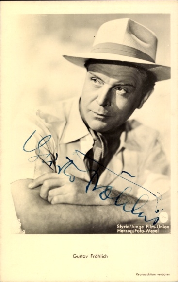 Ak Schauspieler Gustav Fröhlich, Styria Film, Hut