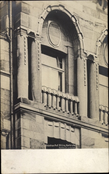 Art Nouveau PC Karlsruhe in Baden Württemberg, building, detailed view, architect Hermann Billing