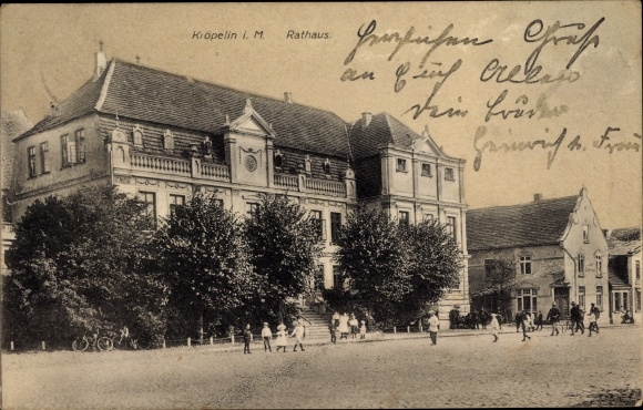 Postcard Kröpelin in Mecklenburg, town hall