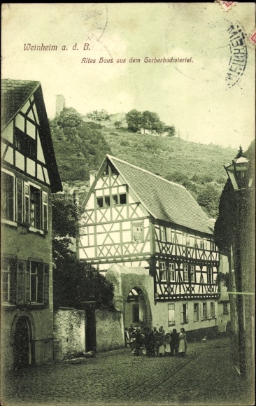 Postcard Weinheim an der Bergstrasse Baden, Old House, Gerberbachviertel