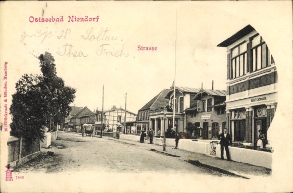 Ak Ostseebad Niendorf Timmendorfer Strand, Straßenpartie