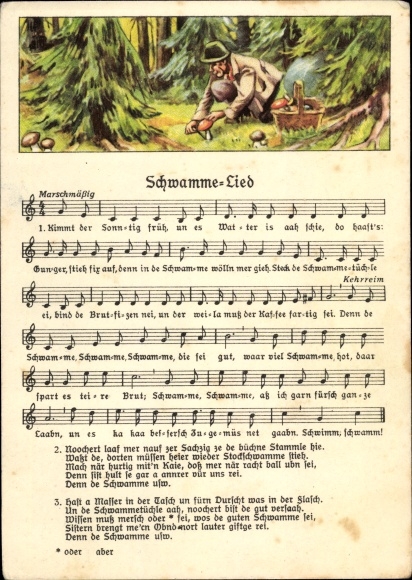 Song Postcard Sponge song, the sun rises early, and it&#39;s Watter aah schie, Wilhelm Vogel, Erzgebirge