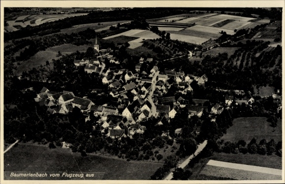 Ak Baumerlenbach Öhringen in het district Hohenlohe in Württemberg, luchtfoto