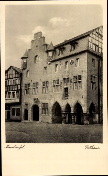 Postcard Bad Münstereifel, town hall