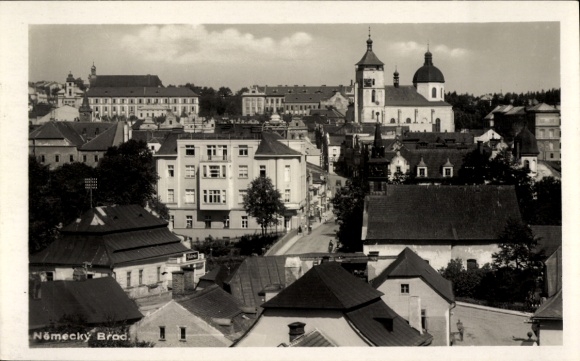 Postcard Český Brod Bohemian Brod Central Bohemia, view of the town and church