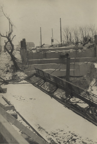Original photo Berlin Britz, destroyed Wilhelm Borgmann Bridge over the Teltow Canal, 1945/46