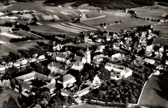 Ak Polling bij Weilheim Opper-Beieren, luchtfoto