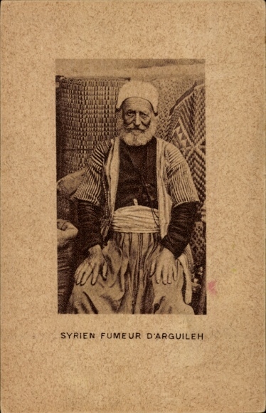 Postcard Syria, Smoker of Arguileh