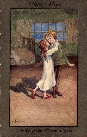 Artists Postcard Barham, Peter Pan, Wendy
