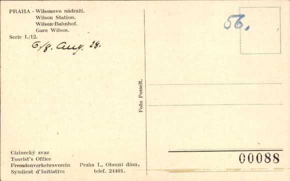 Postcard Praha Prague Czech Republic, Wilson Station
