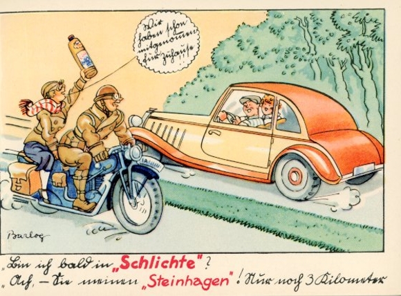 Set von 6 Ansichtskarten, Original Umschlag, Schliche, Barlog, Steinhäger