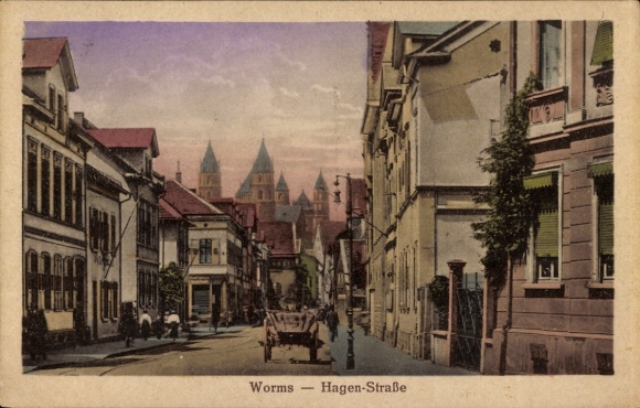 Postcard Worms am Rhein, Hagen Street