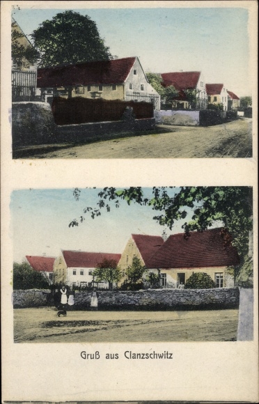 Ansichtkaart Clanzschwitz Liebschützberg in Saksen, stadsgezichten