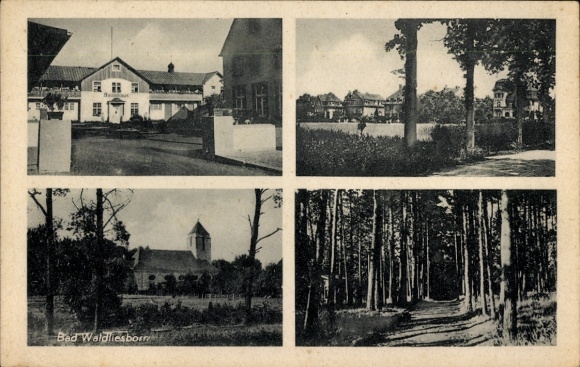 Postcard Bad Waldliesborn Lippstadt in Westphalia, bathhouse, forest