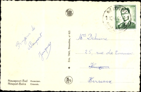 Postcard Nieuport Bains Nieuwpoort West Flanders, Estacade, Lighthouse