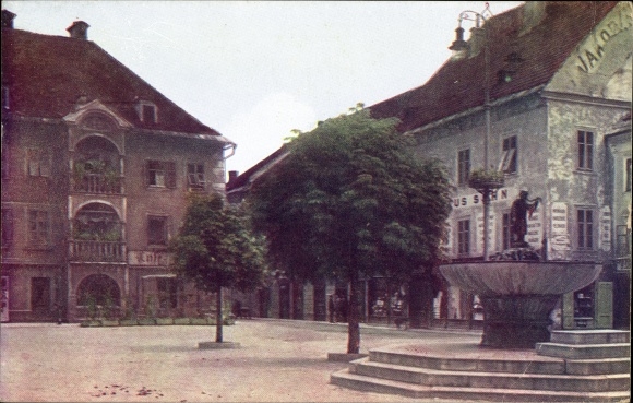 Postcard Sankt Veit an der Glan Carinthia, square with fountain