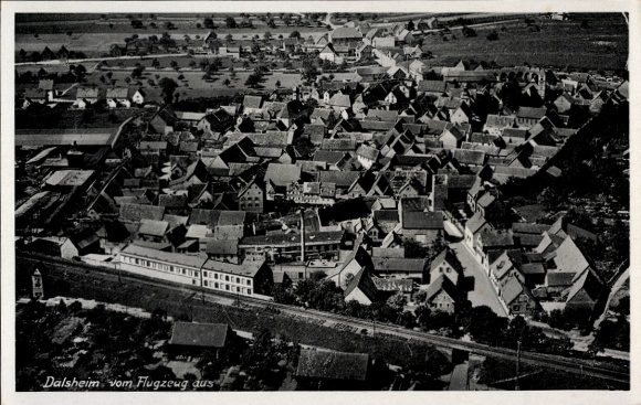Postcard Dalsheim Rheinhessen, aerial photograph