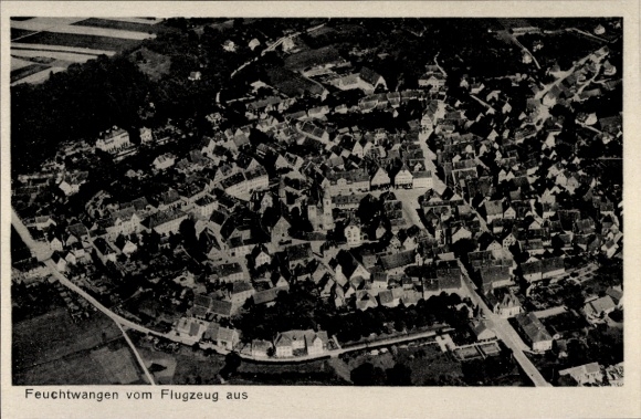 Postcard Feuchtwangen in Middle Franconia, aerial photograph